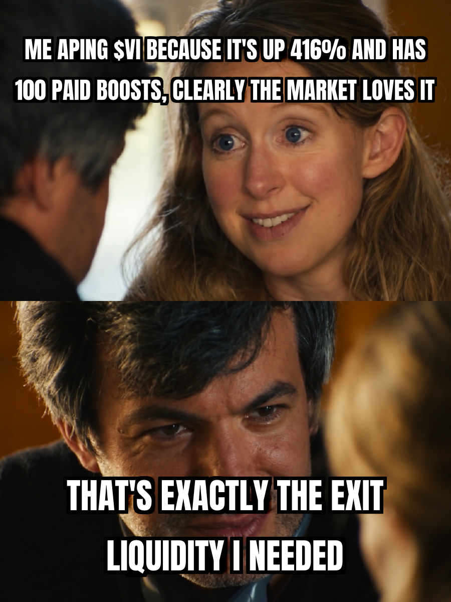 meme: $vi memecoin pumped 416% in 24h with 100 paid boosts