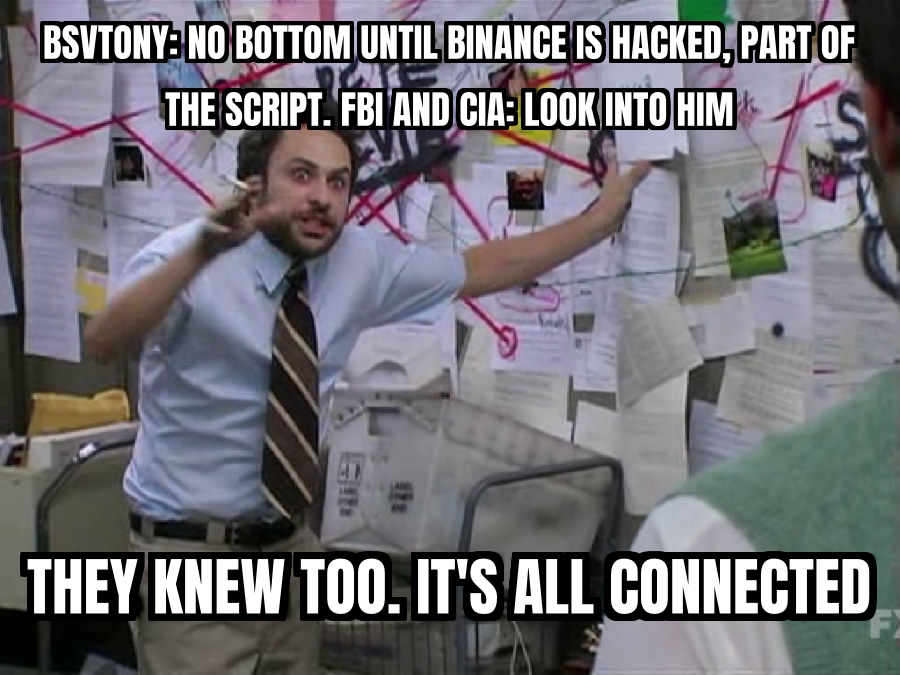 meme: binance hit by hack, after @BSVtony's old post said it would happen